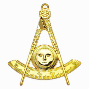 Collier de Maître de Loge Bleue Maçonnique, Bijou Personnalisé avec Logo Magnétique en Relief 3D, Épingle de Sûreté en Laiton Plaqué Argent Durable, OEM - Product Image 2