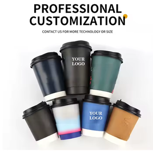 Gobelet à café jetable de luxe écologique à double paroi de 240 ml, gobelet en papier biodégradable de 8 oz avec couvercle anti-fuite, recyclable - Product Image 3