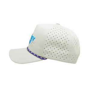 Adjustable Cap 5 Panel Embroidered Logo <b>Waterproof</b> Polyester Laser Cut Hole <b>Hat</b> with Curved Brim for Outdoor Sport - Product Image 3
