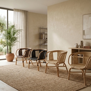 Nouveau fauteuil en rotin naturel traditionnel, écologique, durable, pour salle à manger et salon - Product Image 4