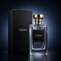 Flacon de parfum personnalisé en gros de 50 ml, réutilisable, sérigraphié, avec logo doré, flacon de parfum vide portable