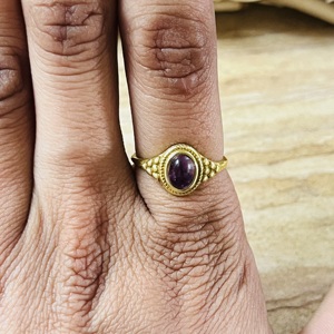 Trendy High Demand Amethyst Brass <b>Ring</b> 18k Gold Plated <b>Statement</b> <b>Ring</b> For Womens Handmade Ornate Dainty Fashionable <b>Ring</b> - Product Image 4