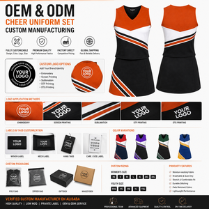 Uniforme de cheerleading pour filles personnalisé de haute qualité et bon marché, impression par transfert thermique, 100% polyester - Product Image 5