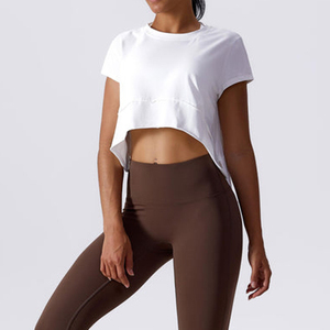 Camiseta Blanca de Verano para Mujer, Estilo Crop Top, Personalizada OEM, Holgada, de Modal y Spandex de Alta Elasticidad - Product Image 2