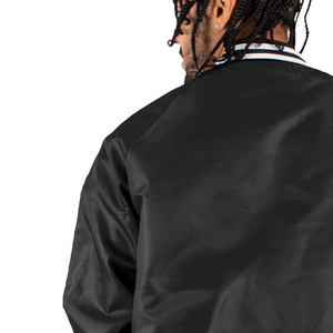 Veste bomber en satin à manches longues, respirante, à séchage rapide, de couleur unie, tendance, sur mesure, de qualité supérieure - Product Image 3
