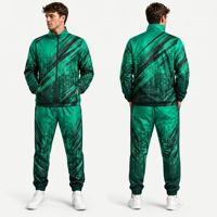 Ensemble de survêtement pour homme, coupe-vent géométrique violet techno, polyester, pantalon de jogging à fermeture éclair intégrale, entraînement sportif, fitness