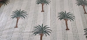 Cubrecama Kantha Hecho a Mano, Colcha de Algodón Estampada, Manta Floral para Todas las Temporadas, Ropa de Cama para Hogar y Hotel - Product Image 4