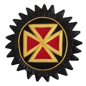 Roseta de los Grandes Caballeros Templarios, Bordado a Mano con Hilos de Oro, Insignia Ceremonial Masónica - Product Image 3