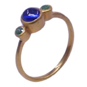 Anillo de Compromiso y Boda Gemvanity, Zafiro Multicolor, Clásico, Tradicional, Chapado en Oro, Plata de Ley, Unisex - Product Image 1