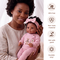 Poupées Reborn Babeside Jaden 17 pouces, poupées Reborn bébé fille afro-américaine, cheveux afro noirs, corps en tissu doux, nouvelle arrivée 2026
