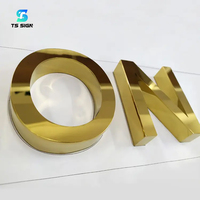 Letrero 3D de Acero Inoxidable Espejo de Alta Calidad, Sin Iluminación, Brillante, con Letras en Relieve, para Nombre de Marca, Empresa, Estudio o Negocio