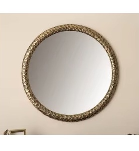 Miroir mural élégant de qualité supérieure avec cadre en métal, idéal pour la décoration de chambre et de salle de bain, vente en gros. - Product Image 5