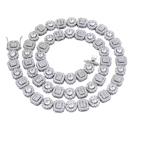 Collar de cadena de tenis con moissanita engastada, joyería de lujo estilo hip hop para hombres y mujeres - Product Image 3