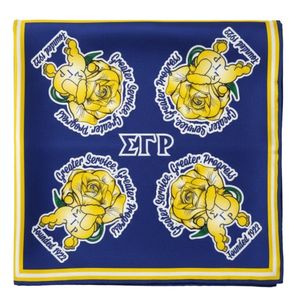 Écharpe Sigma Gamma Rho Bleu Royal et Or, Accessoire de Mode Léger et Élégant pour Sororité Grecque, Idéal comme Cadeau - Product Image 1