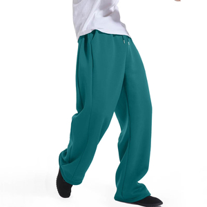 Pantalon large pour homme, couleur turquoise, taille élastique, coton, décontracté, respirant, léger, poches latérales, devant plat, style printemps 2027 - Product Image 3