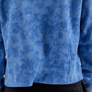 Sweat-shirts à strass, fabrication OEM, sweat-shirt en molleton de coton avec design en pierres brillantes, personnalisation de la marque disponible - Product Image 5