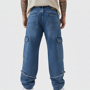 Pantalones Vaqueros Cargo de Cintura Alta para Hombre, Marca CLOVIX SPORTS, Diseño Personalizado, Corte Holgado, Lavados, Estilo Urbano, ODM - Product Image 5