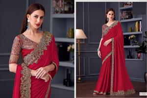 Ropa de fiesta de diseñador Concept Opium Silk Chiffon Saree & Chiffon Blusa de seda - Product Image 4