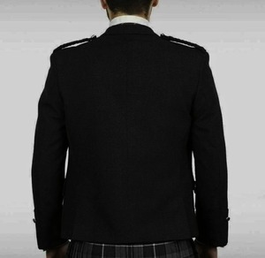 Veste et gilet décontractés en laine noire écossaise pour hommes, respirants, en gros, prêts à être expédiés par GNG IMPEX - Product Image 3