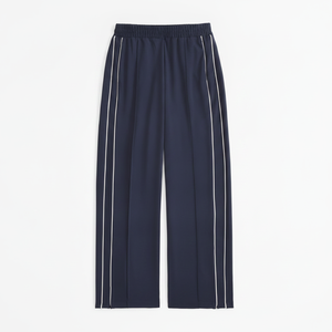 Pantalones Deportivos con Franja Lateral Azul Marino TRACKLINE, Pantalones Jogger Ajustados para Hombre, Hero Front OEM ODM - Product Image 1