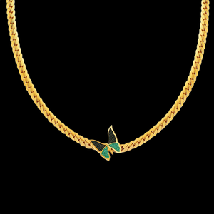 สร้อยคอจี้รูปผีเสื้อแบบเชือกทอง ชุบทอง 22K สไตล์ฮิปฮอป ใส่ได้ทุกวัน - Product Image 1