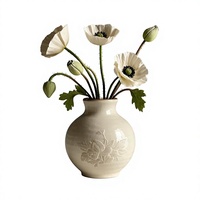 Vase en céramique transparente de grande taille, style Art déco, avec glaçure réactive, pour la décoration de table, à l'intérieur ou à l'extérieur, avec des fleurs