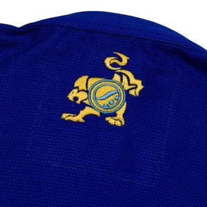 Pantalones de BJJ Azules 100% Algodón, Corte Regular, Logotipo Frontal, Unisex, para Bebés y Niños Pequeños, Ropa de Artes Marciales, Elásticos, Teñido Liso, En Stock, 480g - Product Image 6