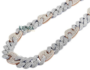S925 Silver 18K Gold Plated Lab Grown Diamond Link Chain <b>Statement</b> <b>Necklace</b> Hiphop Style Men's Wedding Anniversary Gift Everyday - Product Image 2