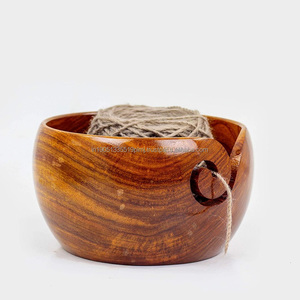 Acacia & Xoài Gỗ Sợi Bát Bán Buôn Thủ Công Bằng Gỗ Sợi Lưu Trữ Bát Với Khắc Lỗ & Khoan Đan Crochet Phụ Kiện - Product Image 3