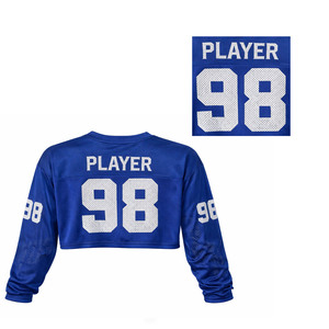 Maillot de football américain court pour femme en maille polyester à manches longues, style streetwear, respirant, personnalisable, OEM, marque privée - Product Image 3