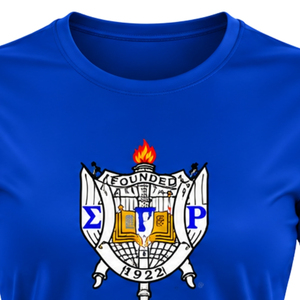 Camiseta Deportiva de Manga Corta para Mujer, Cuello Redondo, SGRHO, Sigma Gamma Rho, Hermandad Griega, Venta al Por Mayor - Product Image 3