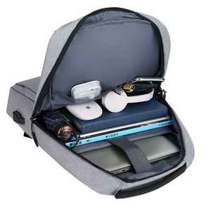 Mochila Simple para Portátil de Nailon Impermeable, Estilo Ejecutivo y de Viaje, con Puerto de Carga USB, Multifuncional, Tamaño Grande - Product Image 2