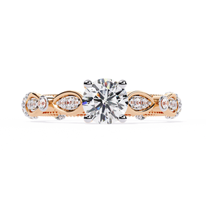แหวนเพชรทรงรีทอง 14K ชุบโรเดียม แหวนแต่งงานแบบโซลิแทร์สำหรับผู้หญิง - Product Image 6