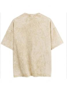 Camiseta de Algodón para Hombre con Lavado Ácido, Transpirable, Suave, Lisa, de Alta Gama, Informal - Product Image 2