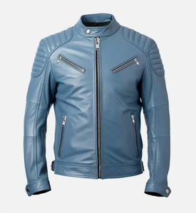 Chaqueta de Cuero Estilo Motero para Hombre, Todas las Tallas, Diseño Personalizado, con Cierre, para Invierno - Product Image 4