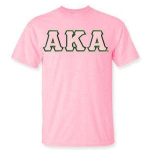 เสื้อยืด AKA Lettered AKA สีชมพูอ่อน คุณภาพพรีเมียม คอตตอน คอกลม เสื้อผ้าสำหรับชมรมนักศึกษากรีก - Product Image 1