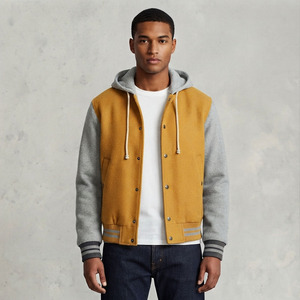 OEM Custom <b>Men's</b> Long Hooded Canvas Waterproof Breathable Winter Varsity <b>Jacket</b> with High Street Hip Hop Design - Product Image 5