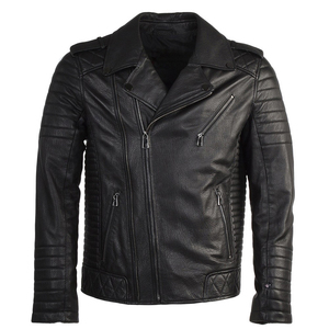 Chaquetas de Cuero para Hombre de Alta Calidad OEM, Chaquetas de Cuero Casuales de Piel Vacuna con Logotipo Personalizado, Tallas Grandes AI-LJ-017 - Product Image 2