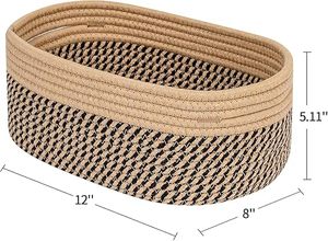 Customised Handwoven Cotton Woven Storage <b>Baskets</b> Empty Gift Bins for Closet <b>Shelves</b> Rope Toy Organizers - Product Image 3