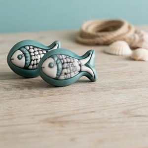 <b>Ceramic</b> Round Drawer <b>Knobs</b> Teal Modern Coastal Style Durable Furniture Handles for Kitchen Cabinet Wardrobe Warehouse Hotel Gym - Product Image 3