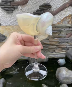 แก้วไวน์เปลือกหอยเวียดนาม แก้วน้ำเปลือกหอยธรรมชาติ สำหรับไวน์ ค็อกเทล ตกแต่งโต๊ะบาร์ ของตกแต่งเสิร์ฟสุดพิเศษ - Product Image 6