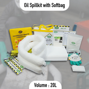 Oil Spill Kit 20 Liter with Soft <b>Bag</b> – Compact Oil Absorbent Spill Control Kit for Workplace Safety - Product Image 2