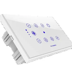 Novo 4 Gang Inteligente wifi parede toque interruptor de controle Sem Fio Internet IR Remoto Interruptor Do Telefone Móvel Google Alexa voz conf