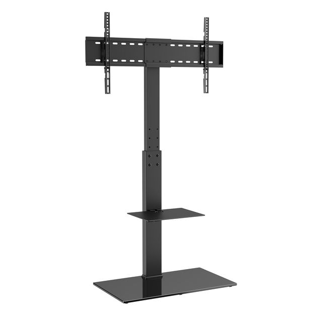 Swivel Tall TV Stand Mount for 32-85 Inch TVs Height Adjustable Portable Floor Stand with Tempered Glass Base