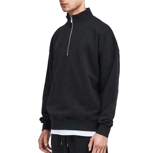 Hot Sale OEM Manufacturer Custom Embroidery Logo Pullover <b>Men</b> Cotton <b>Fleece</b> <b>Oversized</b> Vintage Washed Half Zip Sweatshirt <b>Hoodie</b> - Product Image 6