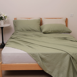 2026 Trendy Design 4 Piece Sheets <b>Set</b> Hotel Luxury Super Soft Linen Sheets <b>Set</b> - Product Image 3