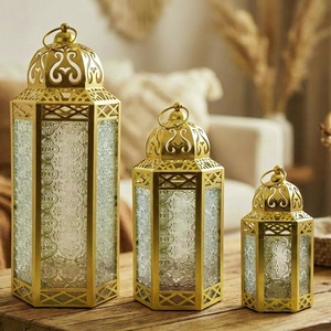 Moroccan Style <b>Brass</b> Hexagon <b>Lantern</b> Candle Holder Decorative Metal Cutwork Home Decoration Durable - Product Image 6