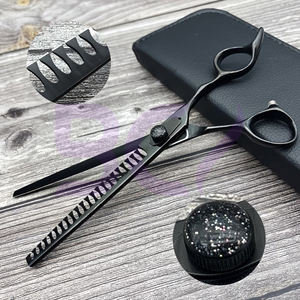 Ciseaux de coiffure professionnels de 7,5 pouces, noirs, multi-usages, haute qualité, nouvelle arrivée, sur mesure, pour salon - Product Image 3