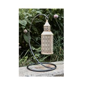 Lanterne décorative en métal haute avec porte-bougie en verre amovible et support de sol robuste pour la décoration intérieure - Product Image 2