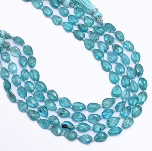 Sky Apatite 6x9mm Faceted Pear Briolette Fancy <b>Beads</b> Natural <b>Blue</b> Apatite Semi Precious Gemstone Loose <b>Beads</b> For Jewelry Making - Product Image 1